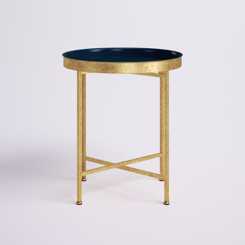 Mistana™ Alvis Iron Tray Top Cross Legs End Table & Reviews Wayfair